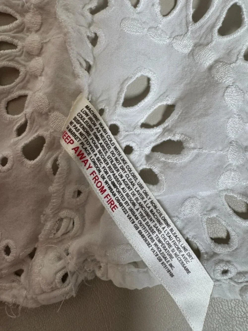 Intimately Free People White Sleeveless Eyelet Lace Top Size Medium Open Boho
